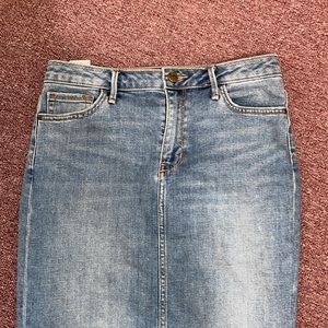 Midi pencil denim skirt